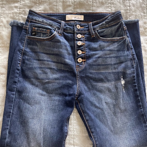 KANCAN TILLEY FRAYED ANKLE HIGH WAISTED SKINNY JEANS - Picture 3 of 5